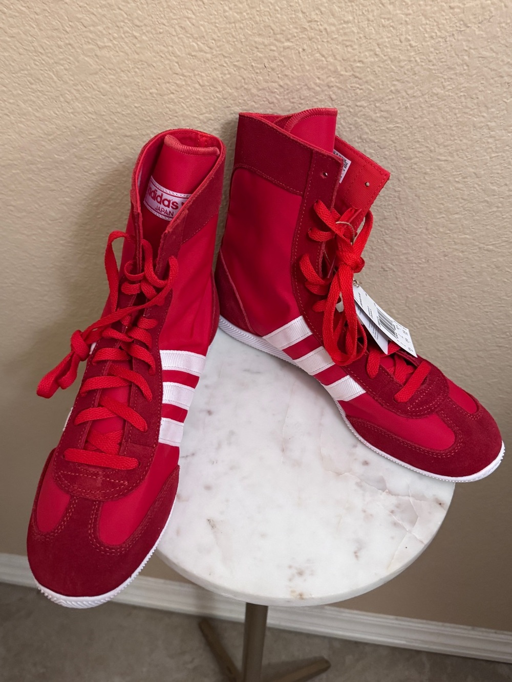 Women Adidas Originals Japan H Red White Suede boot sneakers blokecore Sz 8.5 - Picture 3 of 8